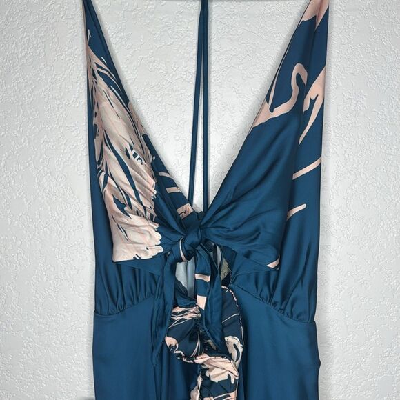 NWT PRAIA PR Bellagio 17191 Maxi Dress Large Green Pink Floral - Picture 4 of 14